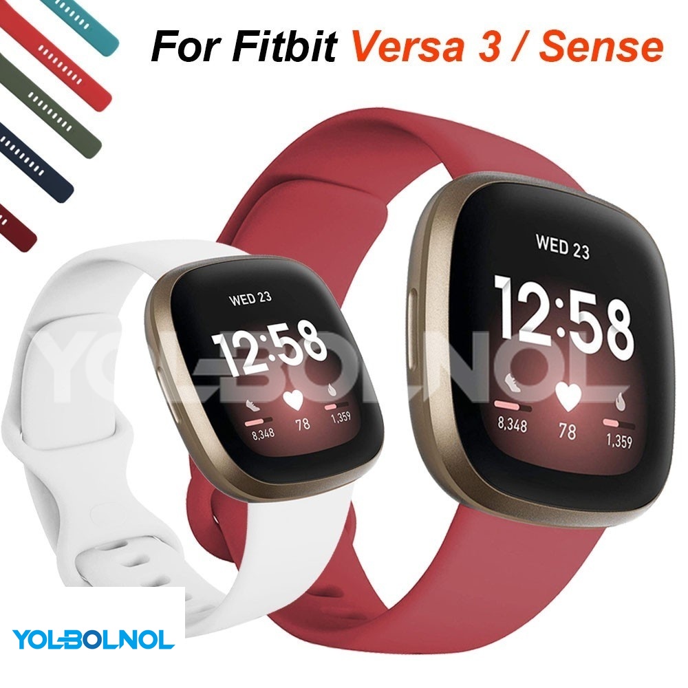 適用Fitbit Versa 3/Versa 4/Sense/Sense 2矽膠錶帶 透氣腕帶 防水運動錶