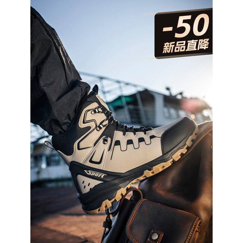 日本代購雪靴加厚雪地靴男2023旅行防滑保暖馬丁靴防水加絨加厚戶外滑雪登山靴