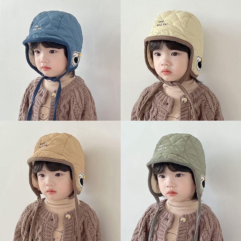 兒童帽子 韓系 飛行員 冬季 防風護耳 寶寶雷鋒帽 男女童 加棉 加厚保暖 潮 2023年新款