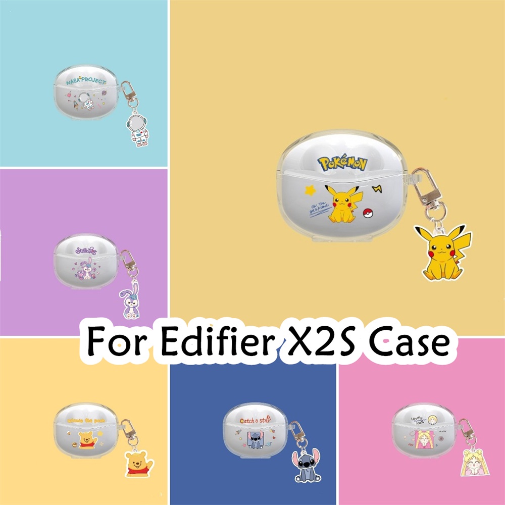 【高品質】適用於 Edifier X2S 保護套 Niche 卡通小熊維尼和 Kulomi 圖案軟矽膠耳機套保護套