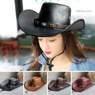 [lucky]復古民族風皮帶素色戶外旅遊騎士帽西部牛仔帽