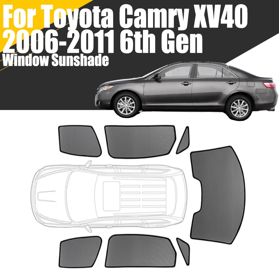 CAMRY 豐田凱美瑞轎車 XV40 2006-2011 第 6 代窗簾網狀前擋風玻璃框架窗簾的定制磁性車窗遮陽板