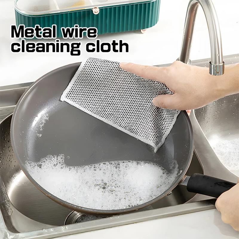 鋼絲布洗碗布網眼無油洗碗布廚房灶具洗碗鍋清潔布去污