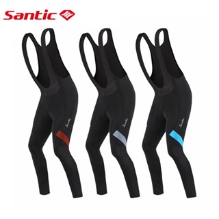 Santic 男士騎行背帶褲長褲春秋騎行背帶褲緊身褲 4D 填充墊山地自行車褲騎行背帶褲