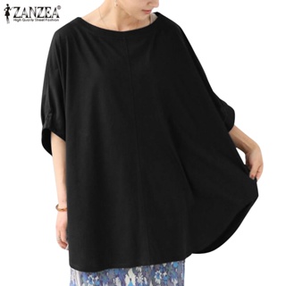 Zanzea 女式韓版半袖蝙蝠袖圓領休閒針織 T 恤