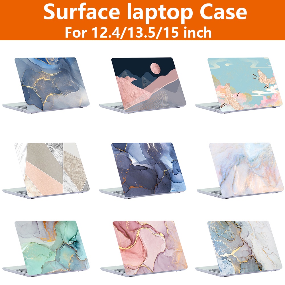 微軟 適用於 Microsoft surface Laptop Go 13.5 12.4 英寸 15 保護套的高清大理石