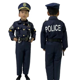 萬聖節兒童警察服角色扮演小孩遊戲服表演萬聖節變裝舞會派對服裝