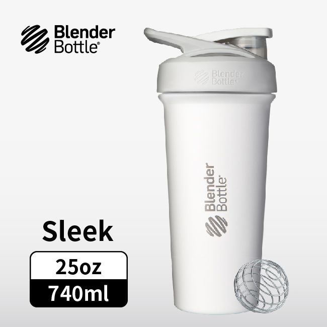 Blender Bottle Sleek按壓式不鏽鋼水壺/ 25oz/ 740ml/ 鉛白 eslite誠品