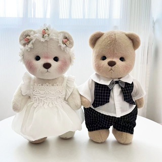 30釐米莉娜熊衣服 30cm娃衣 玩偶公仔西裝婚紗款衣服著替 結婚泰迪熊情侶套裝 毛絨玩偶配件玩具