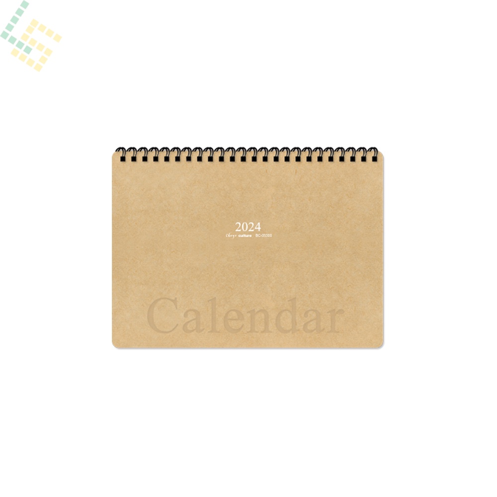 『LS王子』珠友 2024 雙圈繪圖本月曆 A5 25K 桌曆 空白筆記 行事曆 簡約版面 筆記本式 BC-05300