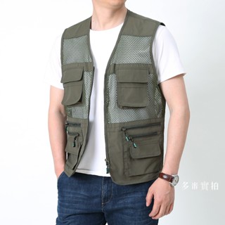 限時免運 M-8XL 大尺碼背心 夏季網眼透氣背心 工裝背心 多口袋背心 釣魚背心 戰術背心 軍裝背心 攝影馬甲戶外馬甲