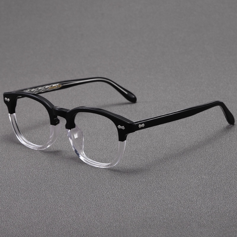 TVR日本手作增同款玳瑁眼鏡素顏黑白雙色板材純鈦眼鏡板材鏡框可配鏡