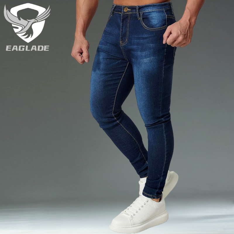 Eaglade 男士藍色彈力緊身牛仔褲 817