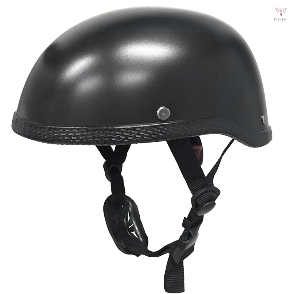 復古風格摩托車半盔 ABS+棉塑料帽 - 啞黑色,適用於摩托車手騎自行車者 Ridder(一種尺寸)通用可水洗