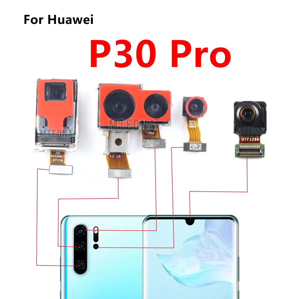 適用於華為 P30 Pro P30Pro 前後視後置攝像頭正面主朝向小攝像頭模塊 Flex 更換零件