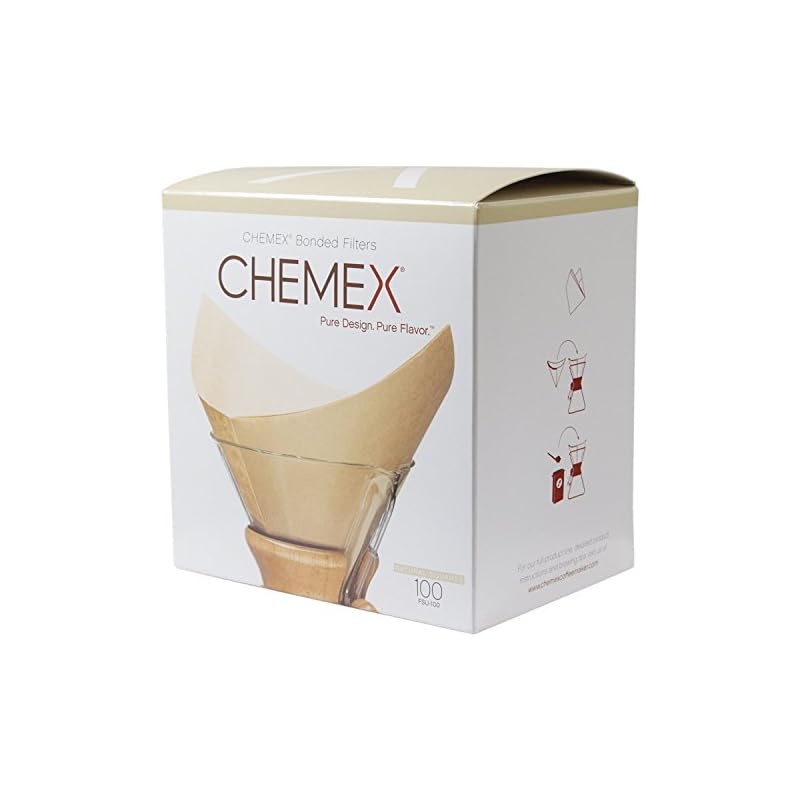 CHEMEX 特制滤纸 FSU-100 6 杯装天然滤纸（未漂白型） 100 张/包 [平行进口