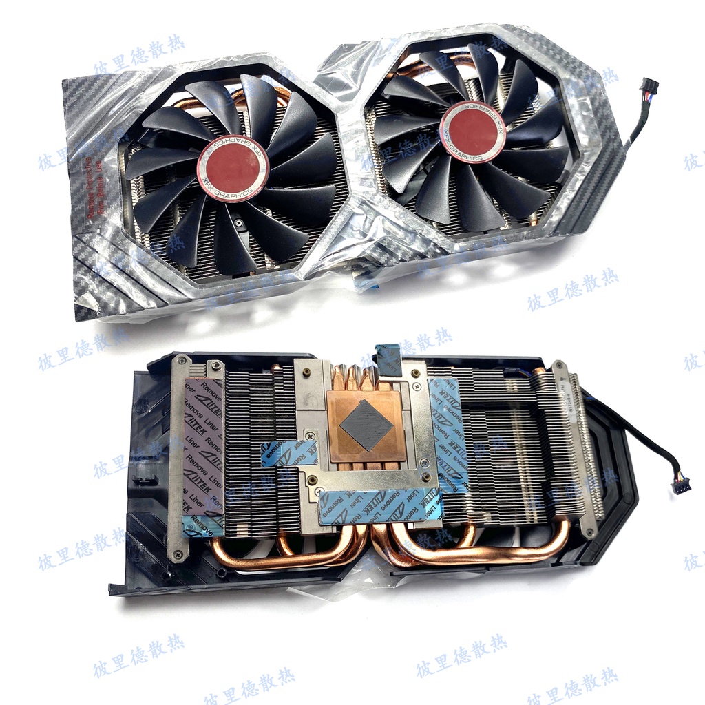 全新 XFX/訊景RX580 588 590 8G黑狼版顯卡散熱器風扇CF1010U12S