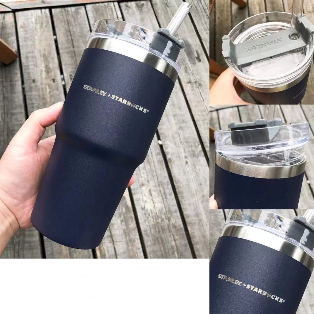 韓國 星巴克杯子 史丹利聯名 大容量冰霸杯 保溫杯 帶蓋咖啡杯 不鏽鋼吸管杯 保冷杯 汽車杯 環保杯