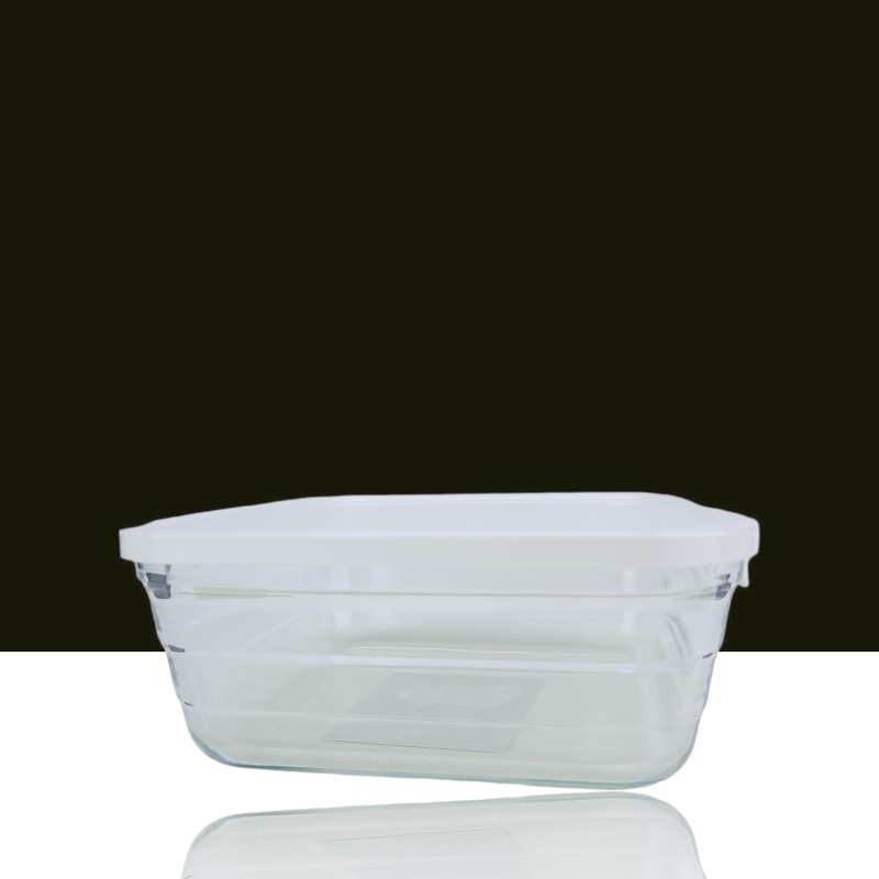 樂扣樂扣 P&amp;O 輕鬆蓋耐熱玻璃盒 方形 730ML 白色蓋 保鮮盒 耐熱玻璃保鮮盒 樂扣樂扣保鮮盒