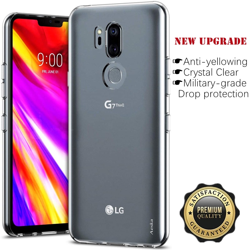 適用於 LG G7 ThinQ 柔軟透明矽膠柔性防震 TPU 保護套皮膚抗黃變水晶透明果凍盒