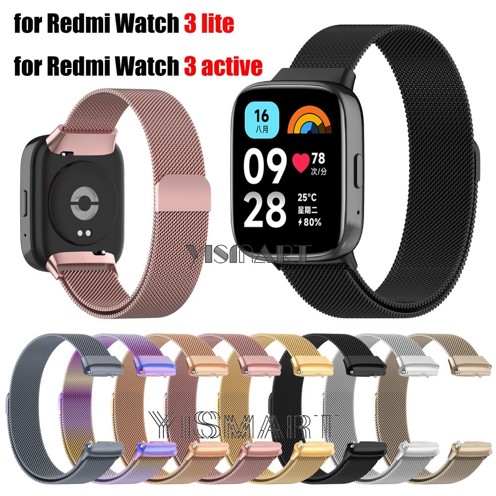 適用於 Redmi Watch3 Lite 的 Milanese 錶帶 3 Lite 活性金屬磁環錶帶手鍊