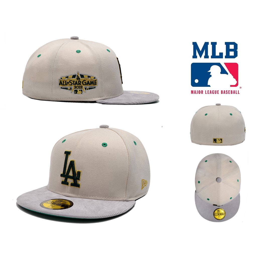 【新品】MLB 洛杉磯道奇 LA 帽子不可調節大號平簷棒球帽全封閉男女戴嘻哈帽