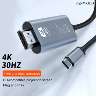 [3C配件]Type-C轉HDMI轉換器 投屏線 手機電腦接電視投影儀4K同屏線