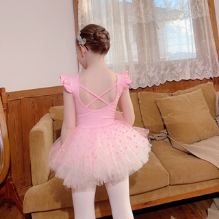 女童舞蹈服夏季無袖兒童練功服考級中國舞練舞衣幼兒芭蕾舞裙粉色