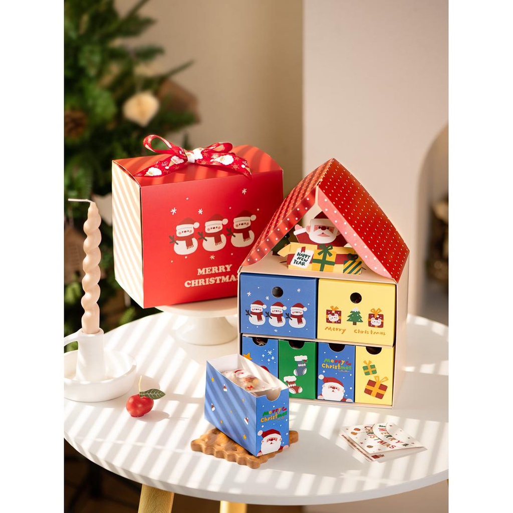 Only one推薦👉 【耶誕節包裝】耶誕 創意 可愛 烘焙 餅乾咖啡糖果牛軋酥薑餅屋奶棗包裝盒 空盲盒