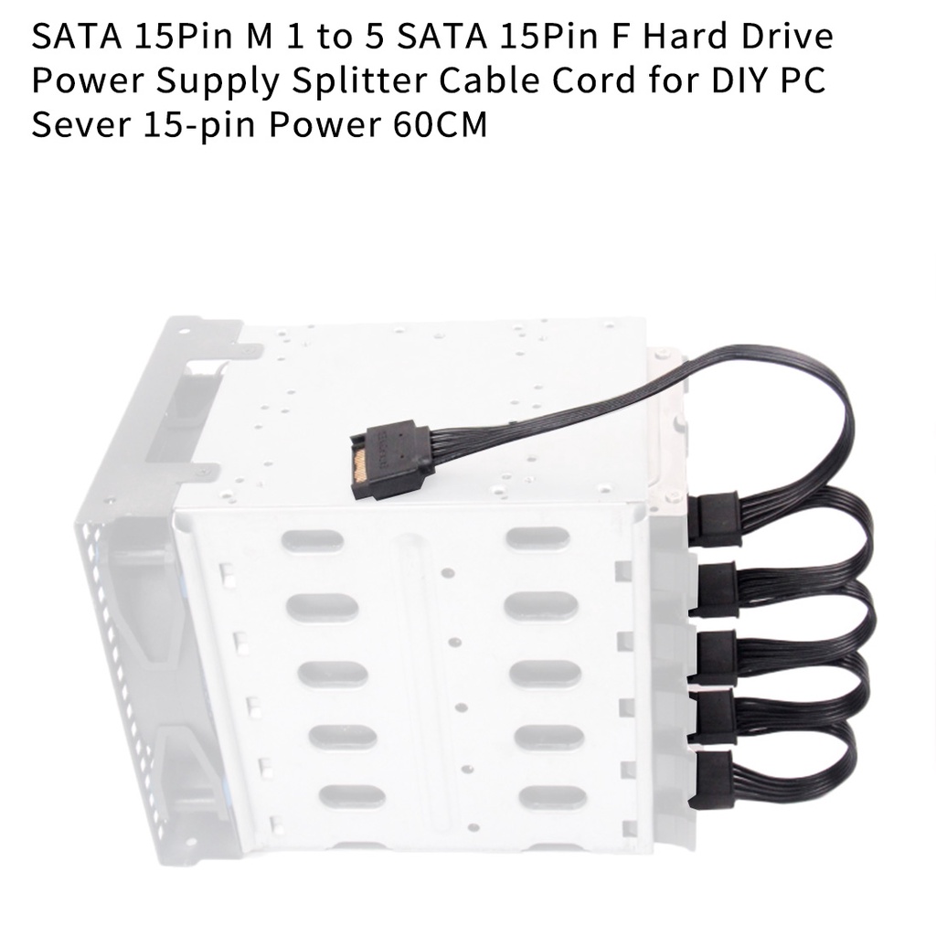 Jmt SATA 15Pin 公對母電源延長線 HDD SSD 電源分配器電纜 SATA 電源線,用於 DIY PC 服