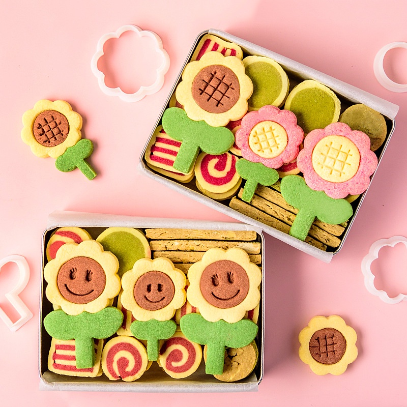 【悠悠生活】向日葵花朵餅乾模具 可愛笑臉小花立體曲奇切模 DIY禮物烘焙工具