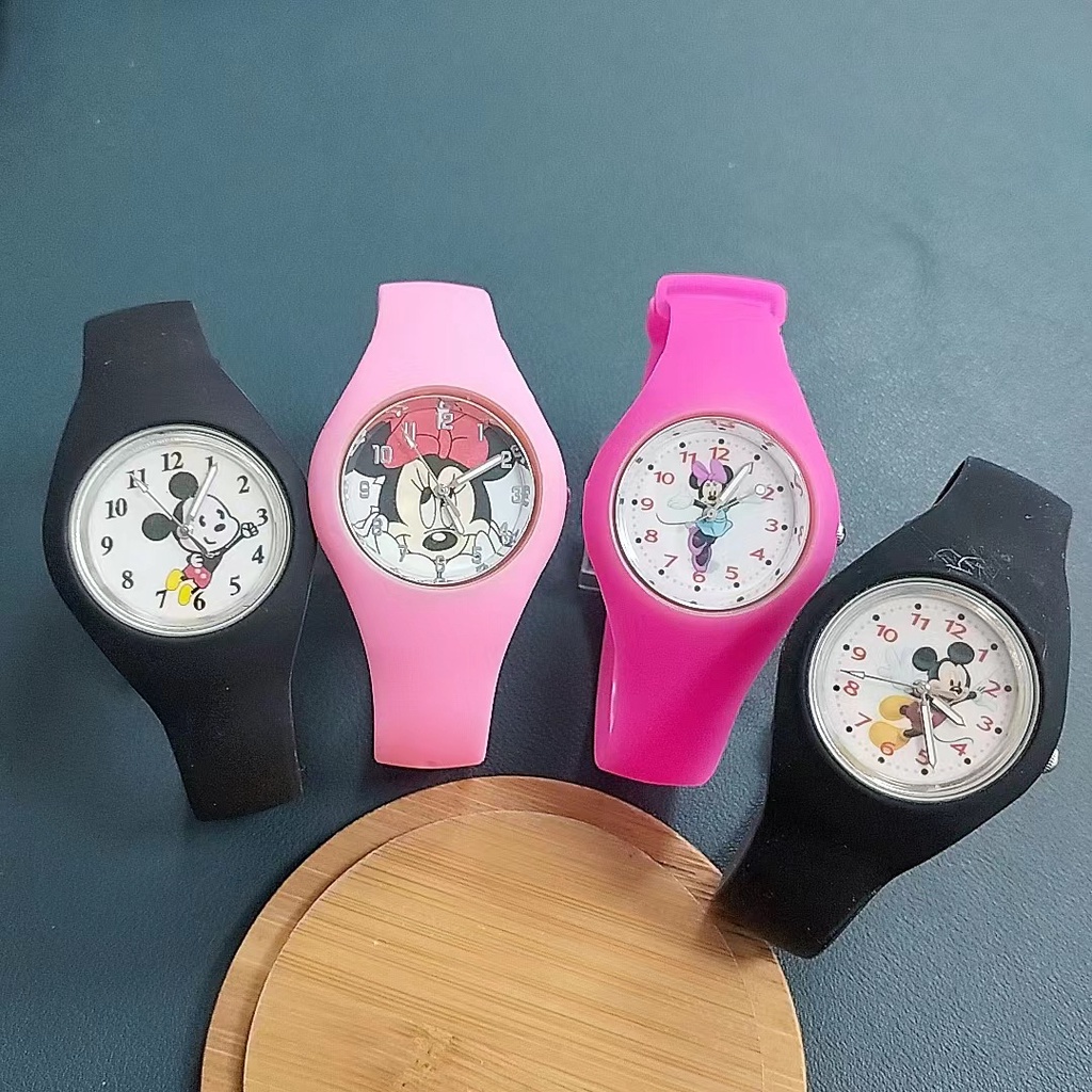 米奇米妮卡哇伊兒童男孩女孩手錶帶矽膠錶帶兒童手錶兒童玩具