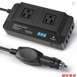 Casytw 200W 汽車變頻器 12V 至 110V 改良正弦波電源轉換器汽車電氣逆變器變壓器，帶 2 個交流電源插