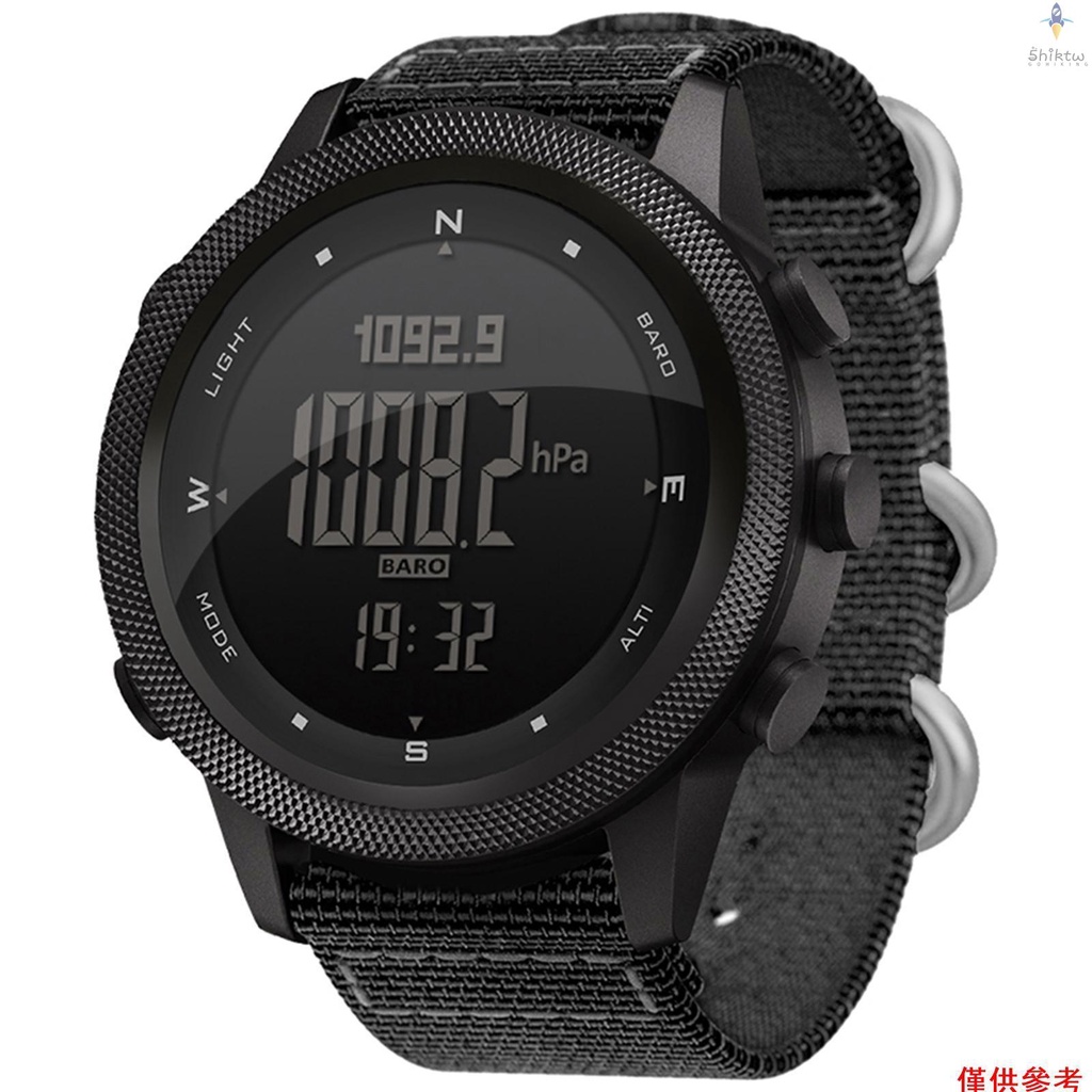 男戶外電子手錶高度秒錶節拍器氣壓溫度指南針多功能防水運 動手錶AP-46