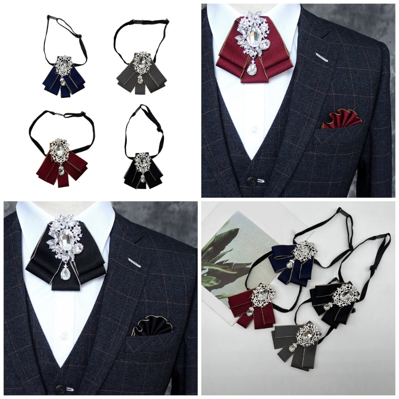JJ* 男士領帶自繫帶 Jabot 領胸針領帶男士自繫帶 Jabot 領胸針襯衫襯衫領帶