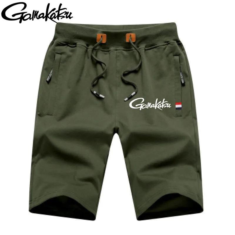 Gamakatsu 夏季釣魚褲戶外男士側袋寬鬆透氣短褲高品質運動自行車時尚休閒短褲