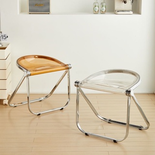 【ins風設計感椅子】品質家俱 中古折疊凳ins簡約現代家用餐椅設計師北歐亞克力咖啡店透明椅子 椅子 凳子 YPH