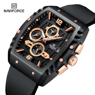 Naviforce 8025 男士運動品牌豪華軍用計時碼表橡膠石英禮品手錶