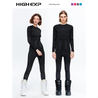 HIGHEXP滑雪速干衣女 戶外保暖內衣 男壓縮登山 運動排汗套裝
