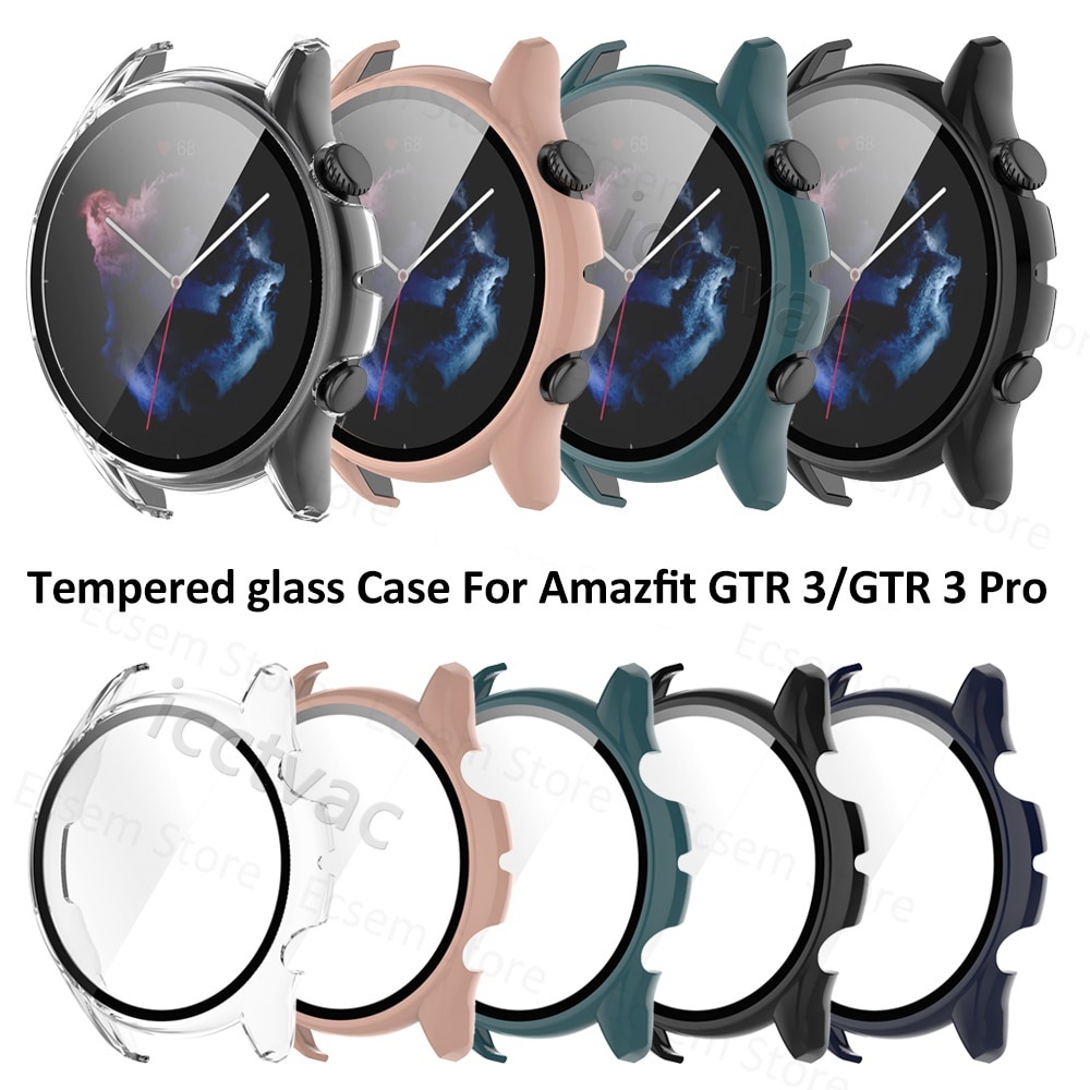 適用於 Amazfit Gtr3 GTR 3 Pro 鋼化玻璃蓋殼屏幕保護膜智能手錶配件的 Pc 保護套