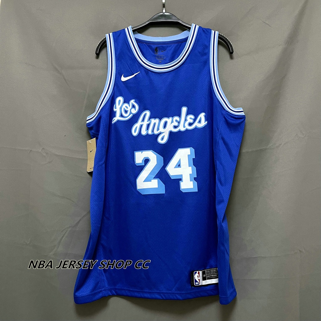 男式全新原創 NBA 洛杉磯湖人隊 #24 Kobeˉbryant 經典版球衣熱壓藍色 HH