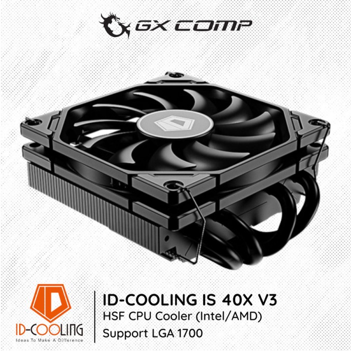 Id-cooling IS-40X V3 黑色 92MM HSF 薄型 CPU 冷卻器