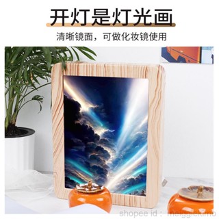 【客製化】鏡面燈光畫創意小眾生日禮物情侶小夜燈節日送女生閨蜜男孩