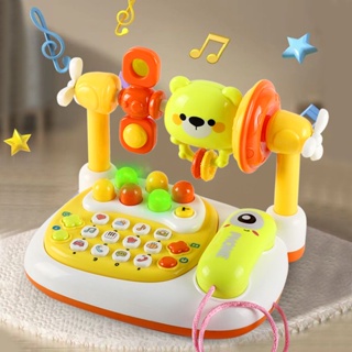 寶寶嬰兒手機兒童幼兒早教益智多功能電話玩具音樂母嬰搖鈴打地鼠