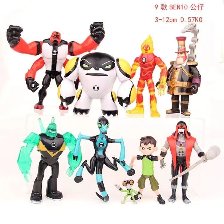 【現貨】熱賣 ben10 ominitrix 少年駭客手辦公仔Ben10火焰人田小班地球保衛者外星英雄擺件