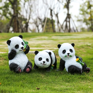 🔥臻選百貨🔥熊貓雕塑創意擺件戶外花園庭院仿真動物玻璃鋼裝飾公園草坪別墅