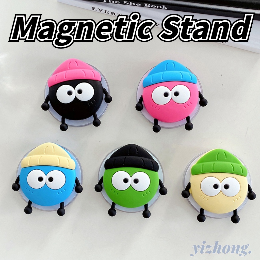 磁性吸引力手機支架可愛的彩色卡通 Eggette 帶帽子設計圓形支架適用於裸體手機 Magsafe 手機殼平板電腦手機防