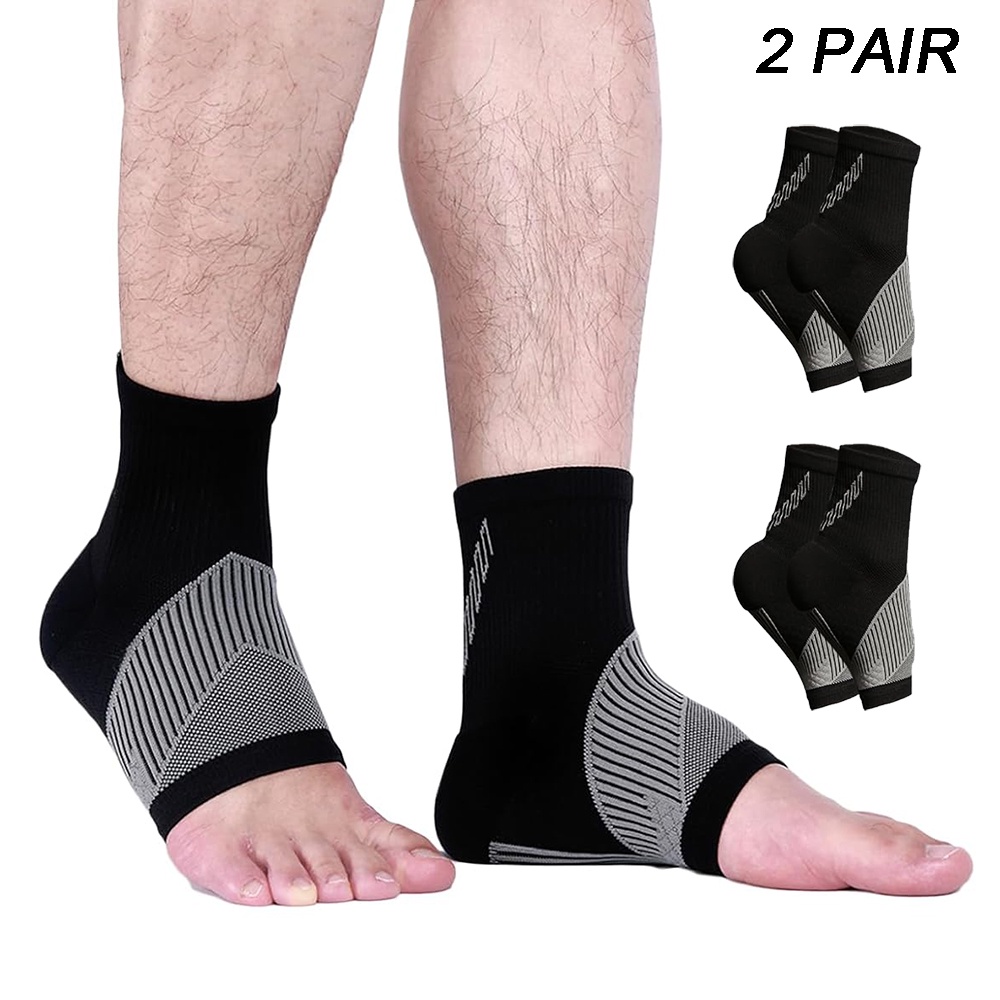 2 雙神經病理襪,緩解神經病疼痛的襪子,足底筋膜炎無腳趾壓縮襪腳踝袖子,用於神經病腳踝疼痛緩解