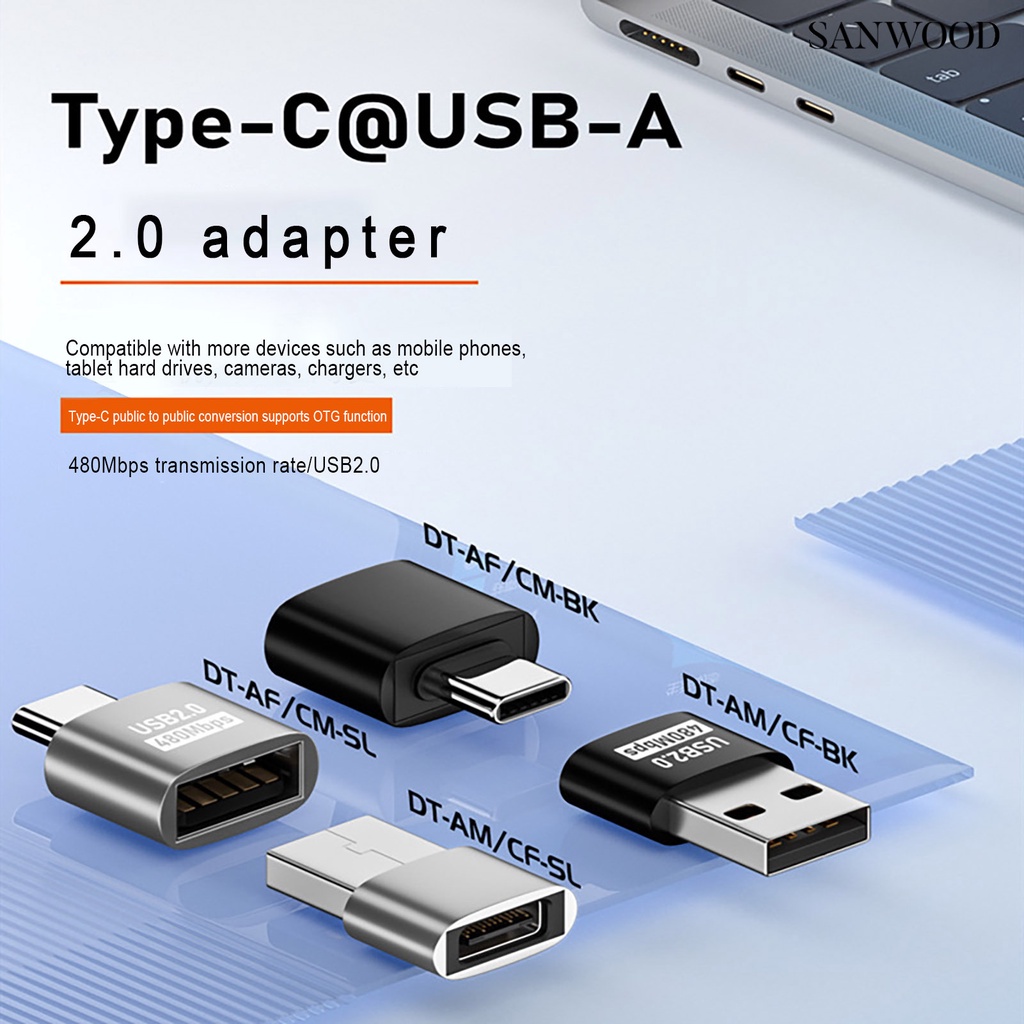 【3C配件】手機轉接頭Type-C to USB-A2.0 480Mbps平板電腦/相機/硬碟充電器