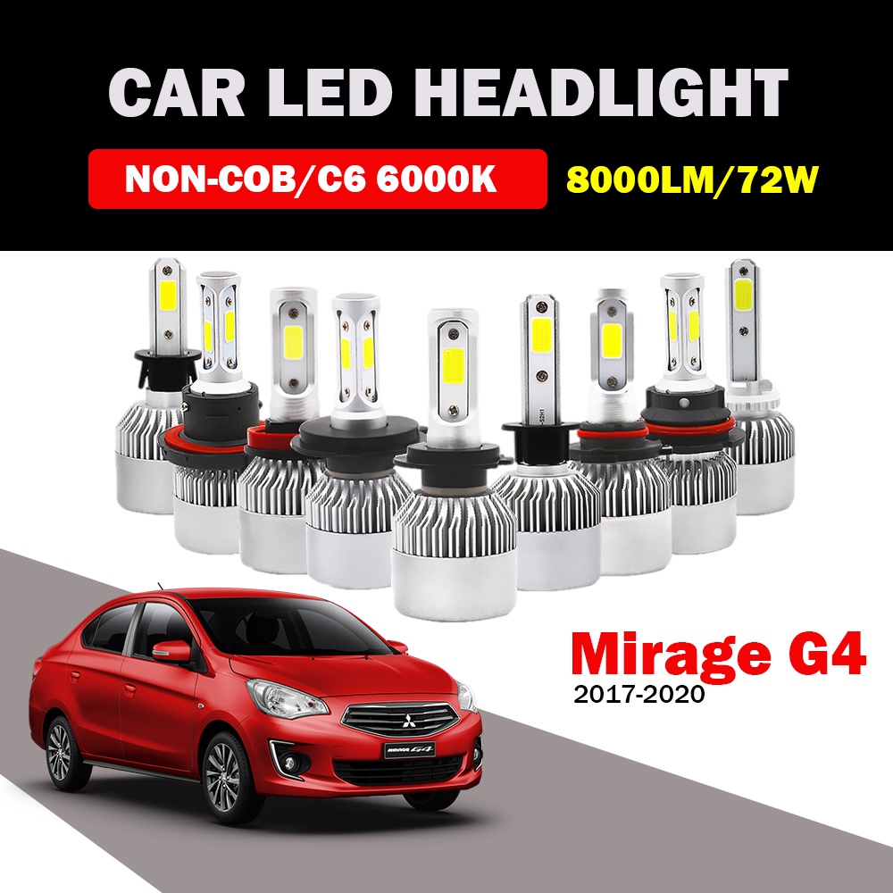 [2PCS] 適用於 Mitsubishi Mirage G4 2017-2020 LED 汽車大燈高/低光束燈泡 80